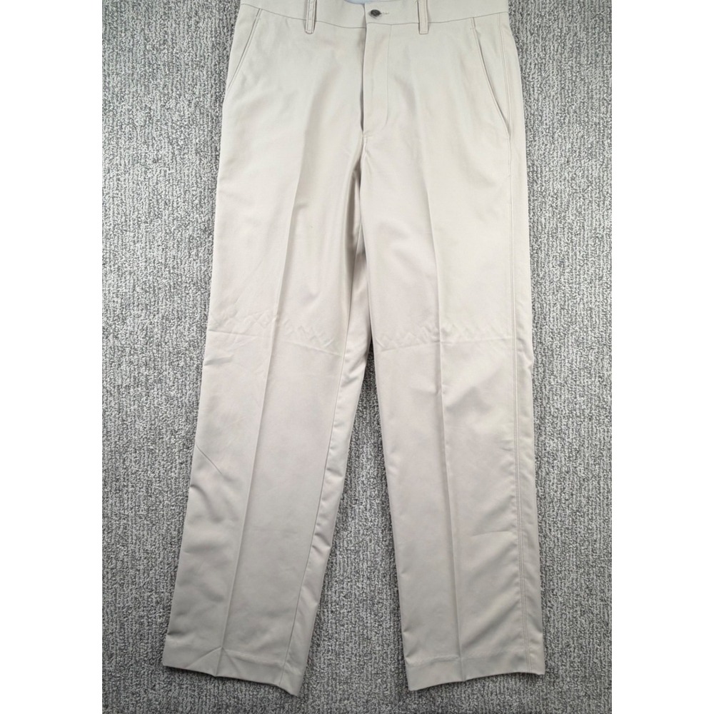 Callaway Golf Pants Men 32(33)x32 Tan Khaki Performance Flat Front Trousers